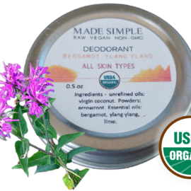 Made Simple Skin Care Bergamot Ylang Ylang Deodorant USDA certified organic raw vegan nonGMO sample3a