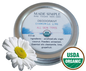 Made-Simple-Skin Care Chamomile LIme Deodorant USDA certified organic raw vegan nonGMO sample1