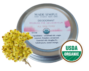 Made Simple Skin Care Douglas Fir Helichrysum Deodorant usda certified organic raw vegan nonGMO sample3a