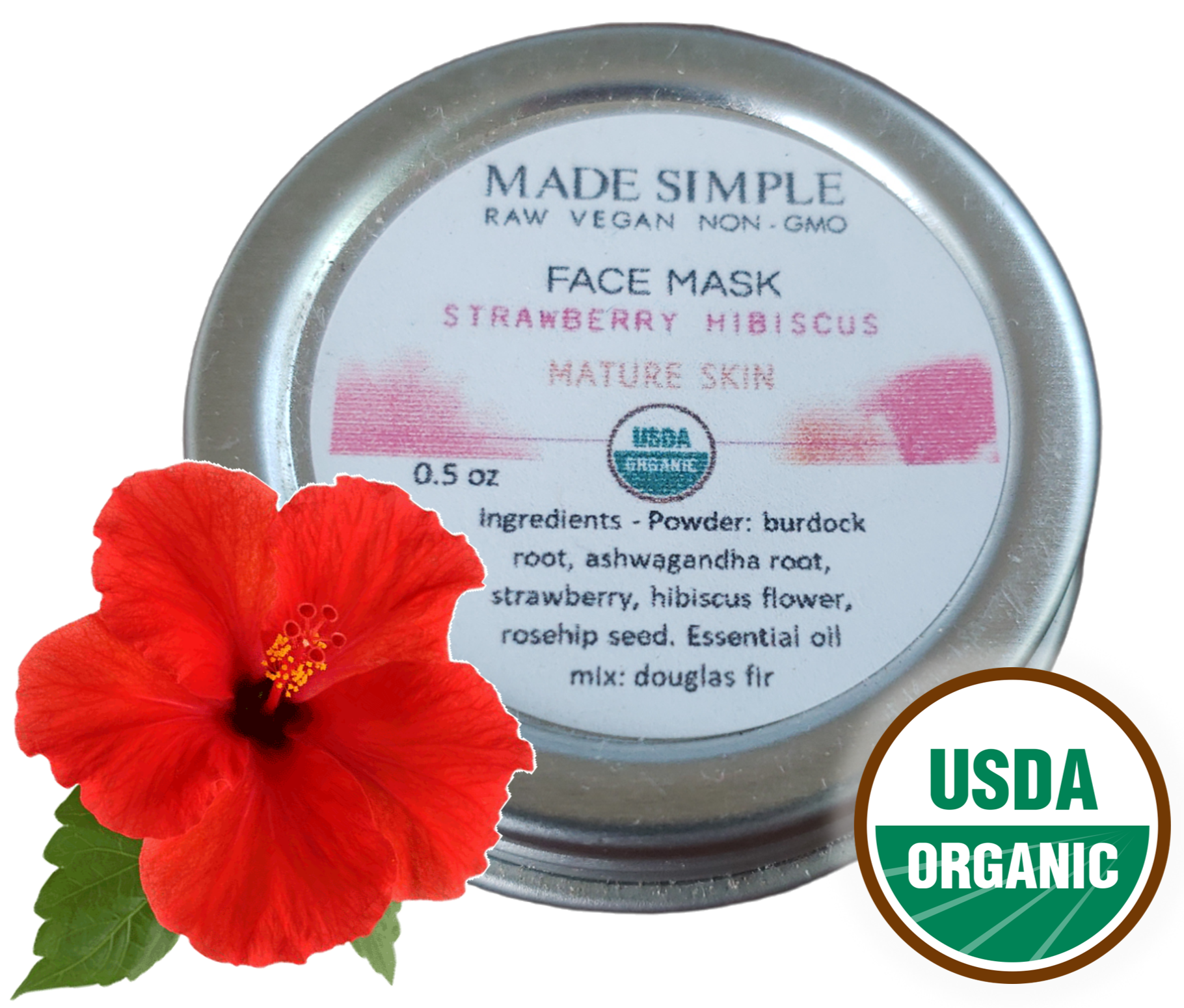 Made Simple Skin Care USDA certified organic raw vegan mask Cacao GreenTea sample4a