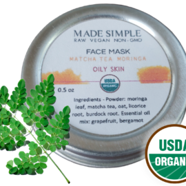 Made Simple Skin Care USDA certified organic raw vegan mask Matcha Tea Moringa sample4a