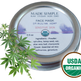 Made Simple Skin Care USDA certified organic raw vegan mask Spirlina Hemp sample5a