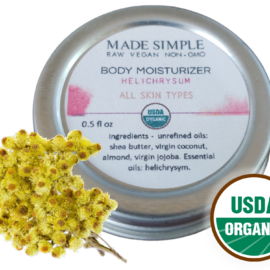 Made Simple Skin Care certified organic raw vegan nonGMO helichrysum moisturizer sample4a