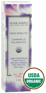 Made Simple Skin Care Chamomile Palmarosa Face Wash USDA Certified Organic Raw Vegan NonGMO