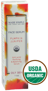 Made Simple Skin Care Pumpkin Juniper Face Serum certified organic raw vegan non-gmo Pumpkin Juniper