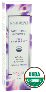 Made Simple Skin Care Rose Grapefruit Face Toner USDA Certified Organic Raw Vegan NonGMO