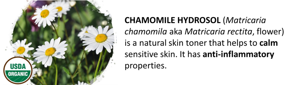 Made Simple Skin Care certified organic vegan chamomile hydrosol