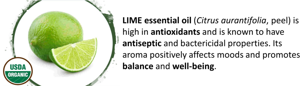 Made Simple Skin Care certified organic vegan lime essential oil