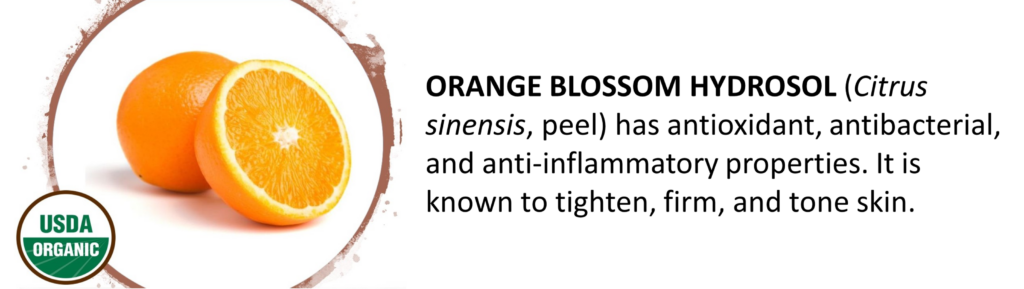Made Simple Skin Care certified organic vegan orange blossom hydrosol