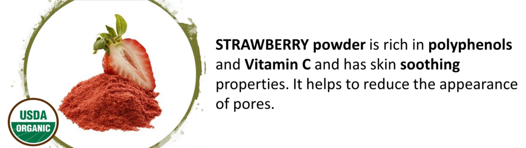 Made Simple Skin Care certified organic vegan strawberry powder